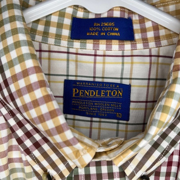 Men's Pendleton Long Sleeve Plaid Button Down Shirt Size Large - Picture 2 of 6